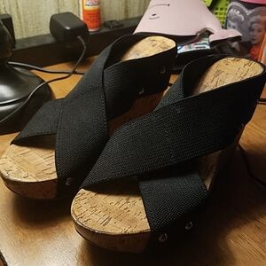Montego Bay Club Wedge Elastic Strappy 6.5 Black